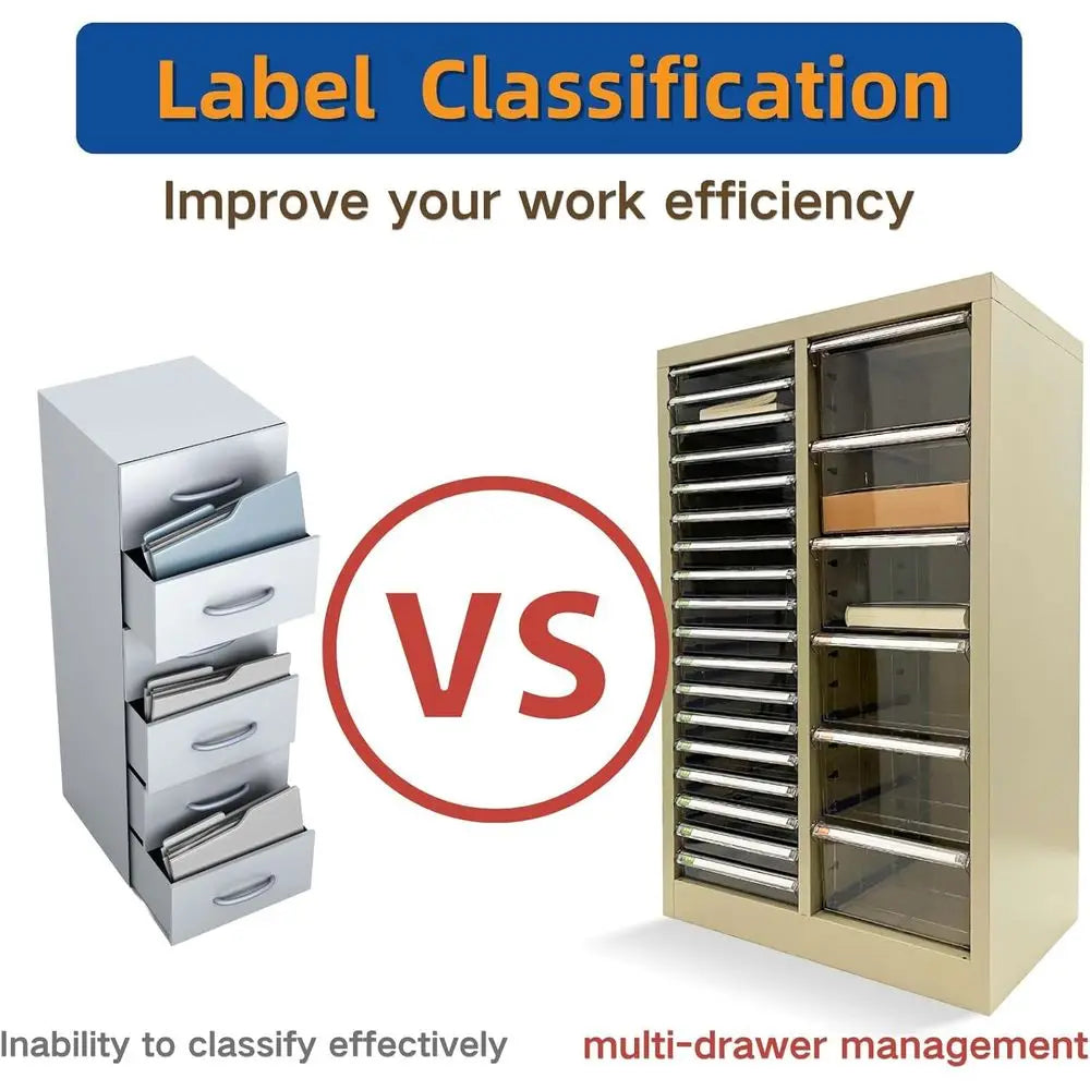 24-Drawer Clear Vertical File Cabinet for Home Office, Ideal for Paperwork and Small Item Storage