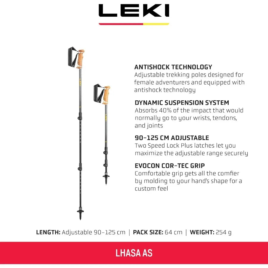 Lhasa AS Aluminum Adjustable Lightweight Walking Poles for Trekking Hiking