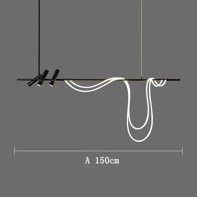 Nordic Designer Light Luxury High-end Sentimental Long Chandelier Exhibition Hall Kitchen Bar Home Decoration Pendant Lights LED