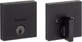 Matte Black Square Exterior Keyed Deadbolt Lock, SmartKey Rekey Security with Microban Protection