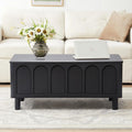 Lift Top Coffee Table with Arched Finish, Modern Coffee Table with Lifting Tabletop & Hidden Storage, Wood Center Tab，Customized