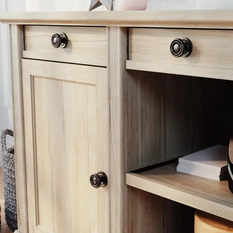 Brown Finished Credenza - Stylish Storage Solution for Living Room, Office, or Dining Area