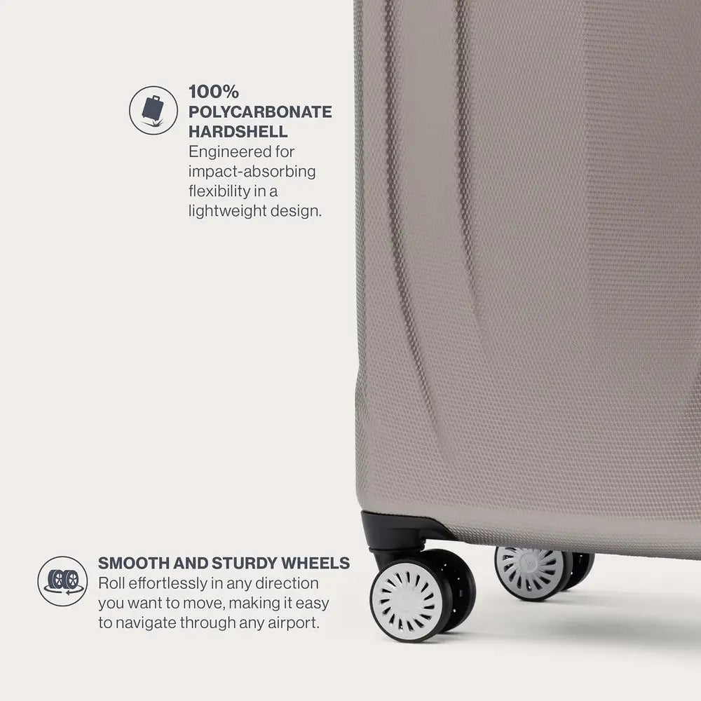Medium 25 Inch Expandable Hard Shell Spinner Suitcase, Champagne
