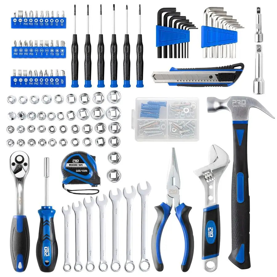 200Piece Hand Tool Set, General Home and Auto Repair Tool Kit with Toolbox Storage Case for Mechanical Repair, DIY, Home Mainten
