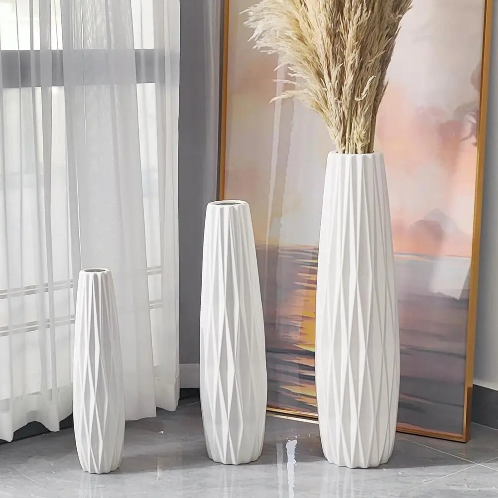 Elegant 28 Tall Ceramic Vase, Large Decorative Vessel for Modern Home, Living Room, Office, Bedroom, Kitchen, Wedding Centerpiec