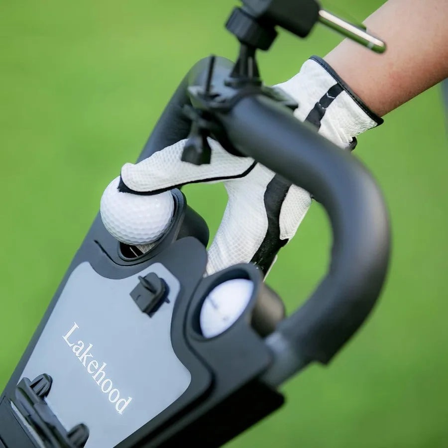 Golf Push Cart Golf Pull Cart for Golf Clubs and Golf Bag Golf Push Carts Three Wheel Easy to Folding Scorecard Holder with Mob