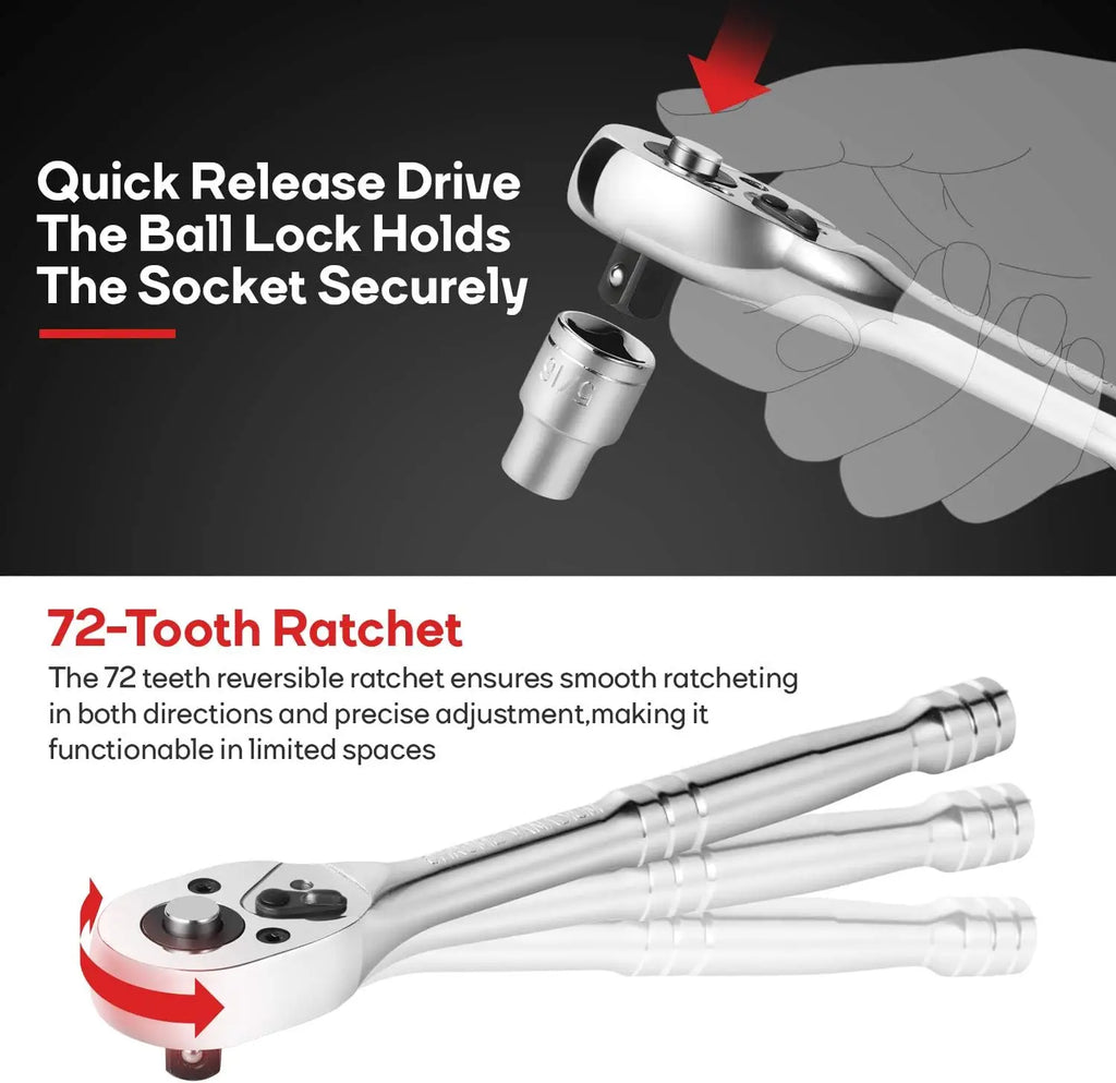 248-Piece Mechanics Tool Set with Mixed Sockets, Wrenches, and Storage Case for Auto Repair