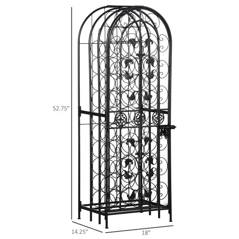 Wrought Iron Wine Rack for Home Storage and Display - Elegant and Durable Wine Holder for Bottles, Ideal for Kitchen or Dining