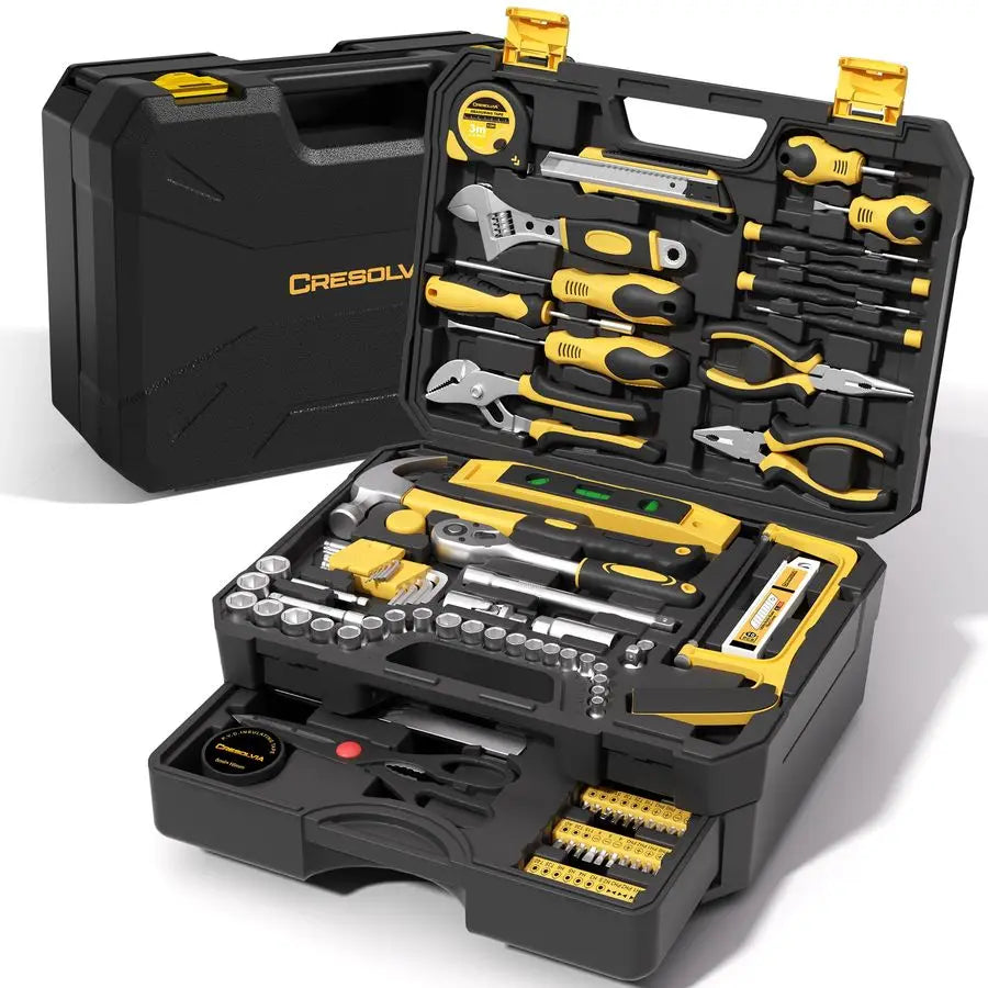 Piece Tool Kit For Home,Hand Repair Tool Set,Toolbox Storage Case with Drawer,General Household Auto Tool Set,Perfect for Homeow