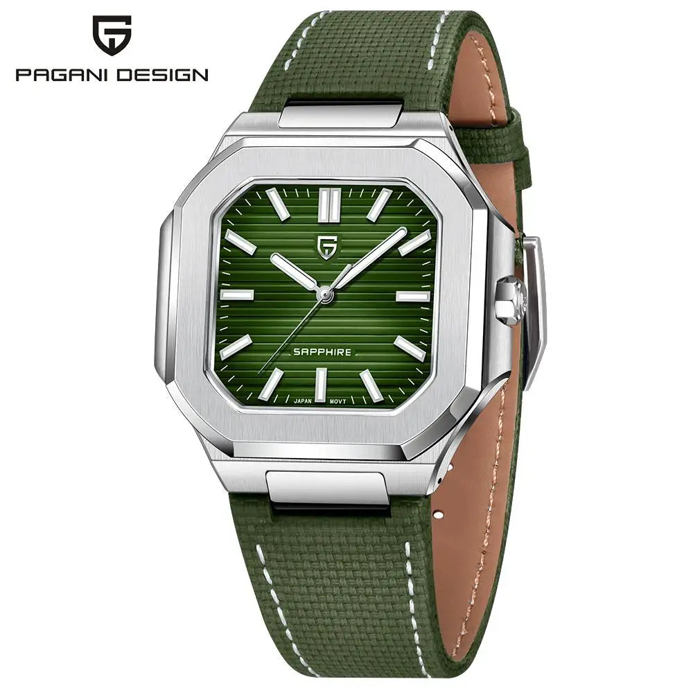 PAGANI DESIGN 2025 New Men's Quartz Wristwatches TMI VH31 37MM 10Bar Waterproof 316L Luxury Stainless Steel Sapphire Men's Watch