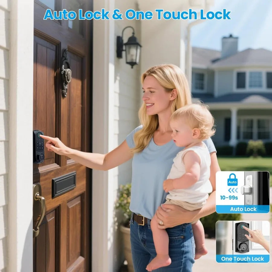 G10 Smart Lock with Fingerprint - 6-in-1 WiFi Deadbolt Keyless Entry BHMA Certified IP54 Waterproof Front Door Lock APP Remote