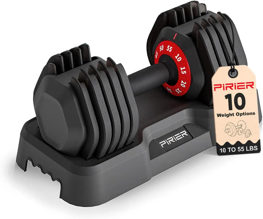 Adjustable Dumbbell Set 55LB, 10-in-1 Weight with Anti-Slip Handle for Full Body Strength Training