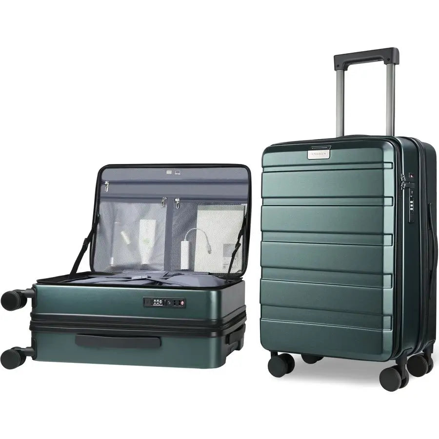 On Luggage with Spinner Wheels amp Builtin TSA Lock, Expandable Top Opening Hard Shell Suitcase Large Capacity Durable Rolling L