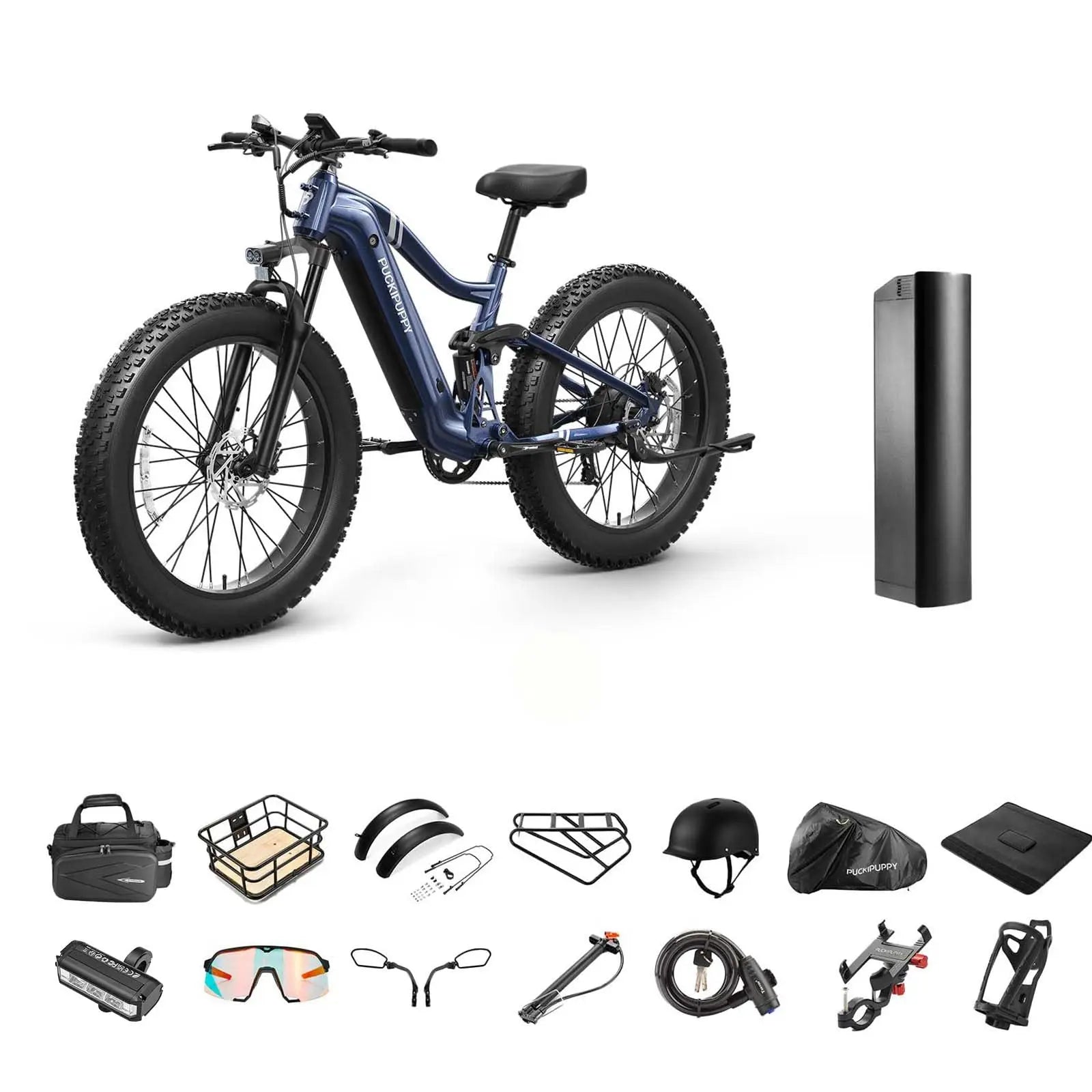 PUCKIPUPPY Boxer Electric Bike for Adults 26" Fat Tire E Bike Mountain Electric Bicycle 960W 48V 20AH Ebike with 2-Year Warranty