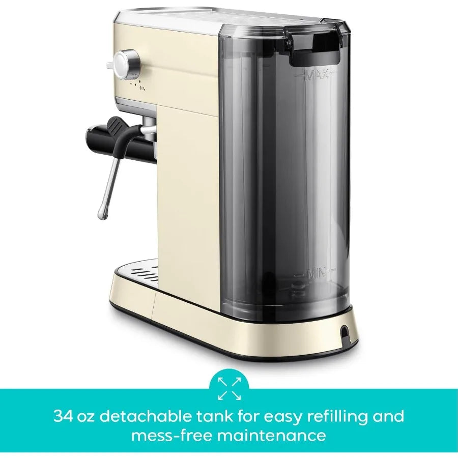 CM5418 Espresso Machine 20 Bar Espresso Maker with Milk Frother Steam Wand Stainless Steel Espresso Coffee Machine with 34oz Re