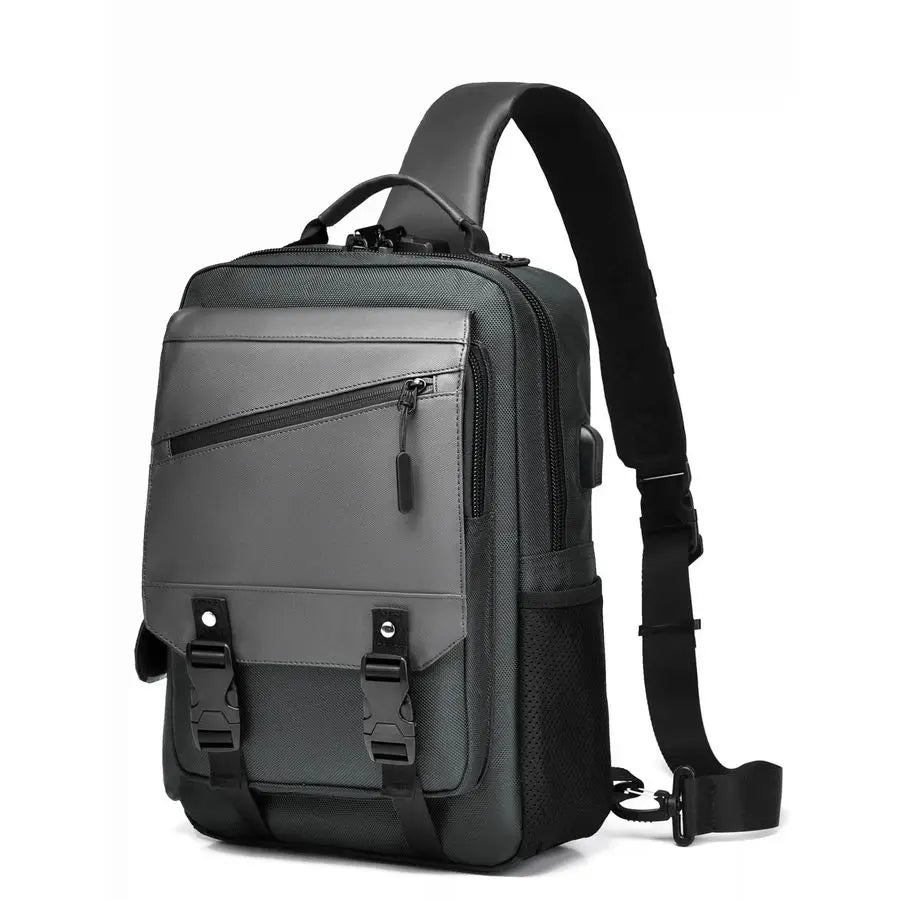 Sling Bag for Men Women, Sling Backpack Crossbody Bag Fits 14 inch Computer with USB Port Antitheft