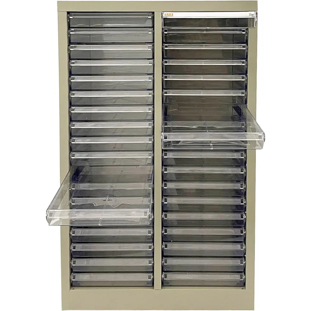 36-Compartment Plastic Storage Cabinet for Small Items, Clear, 12.8x9.25x1.57 Inches