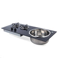 Boat Caravan RV Camper 2 Burner LPG Gas Stove Hob w/ Sink Combo Cooktop Tempered Glass Camping Outdoor Portable Dual Fuel Cooker