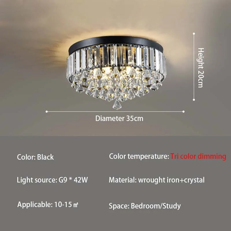 Modern LED Crystals Ceiling Lamp Living Room Decoration Bedroom Lustre Ceiling Lights Art Deco Led Chandelier Lighting Fixtures