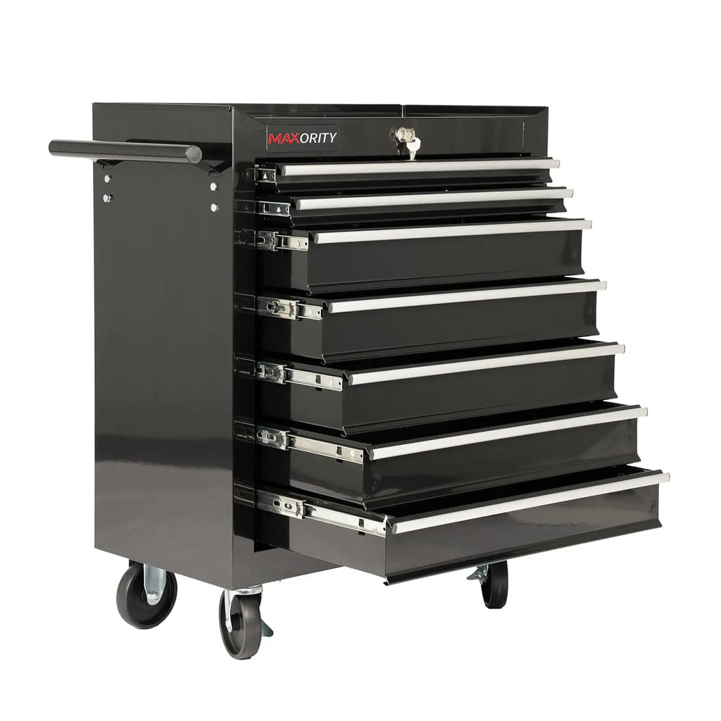 7-Drawer Heavy-Duty Rolling Tool Chest Cabinet with Lock Mobile Cart for Garage & Workshop, Black, Customized