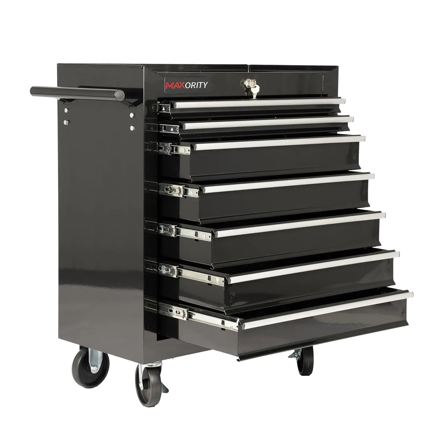 7-Drawer Heavy-Duty Rolling Tool Chest Cabinet with Lock Mobile Cart for Garage & Workshop, Black, Customized