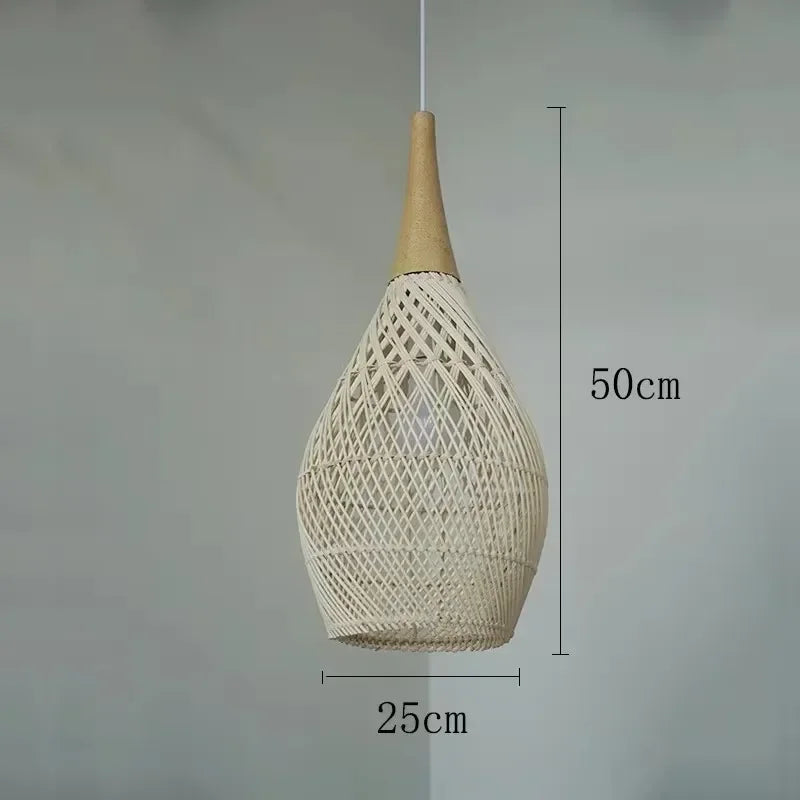Designer Pendant Lamps Vintage Handmade Rattan Led Light Japanes Style Lighting for Kitchen Island Loft Dining Room