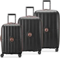 paris hardside expandable spinner luggage set, black, 3-piece (21/24/28)