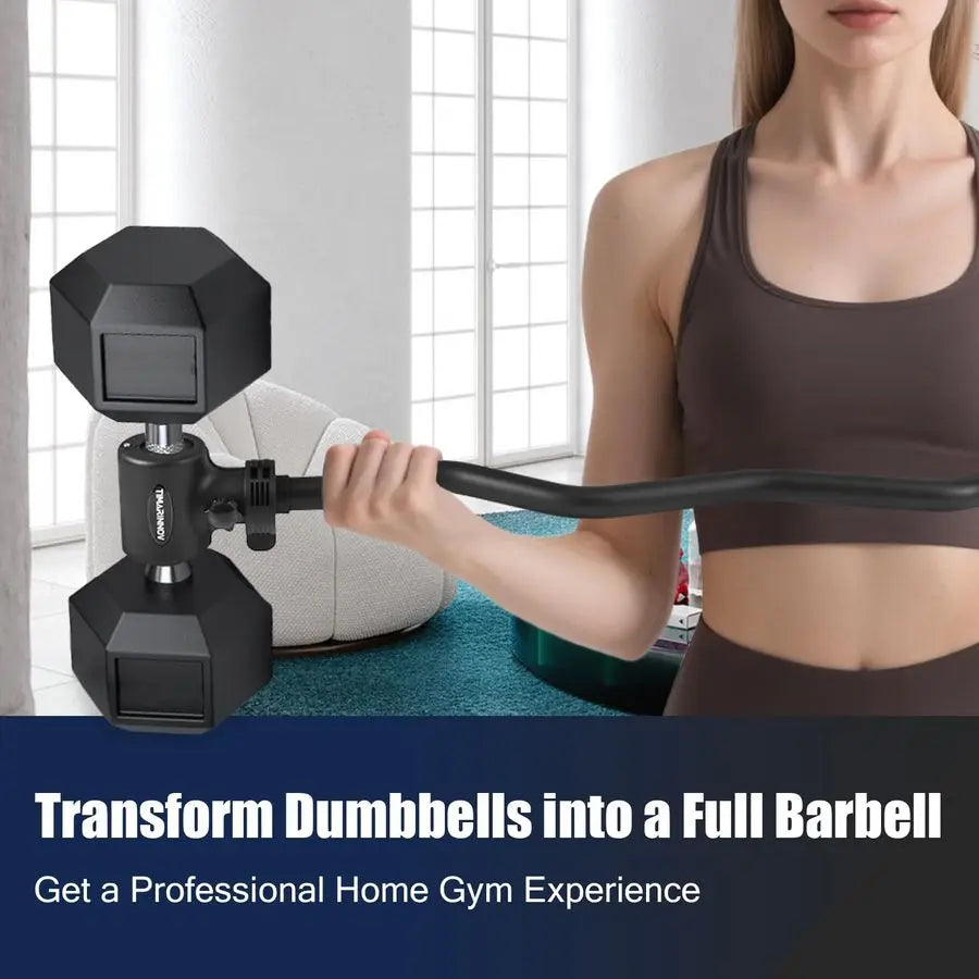 to Barbell Converter Bar, EZ Curl Barbell Adapter with 200LB Capacity, Adjustable Weight Bar for Home Fitness, Fits Standard 11.