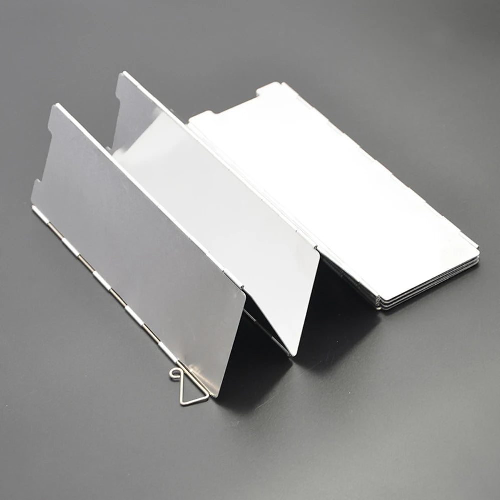 10 Plates Foldable Outdoor Stove Wind Shield Gas Stove Wind Shield Aluminum Alloy Camping Picnic Cooking Burner Windproof Screen