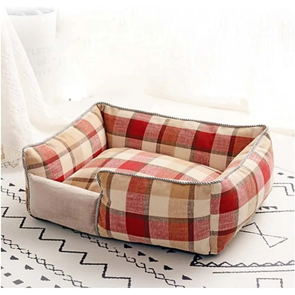 Large Soft Removable Washable Dog Bed with Warm Pet Mat for Dogs and Cats, Ideal for Sleeping and Comfortable Resting