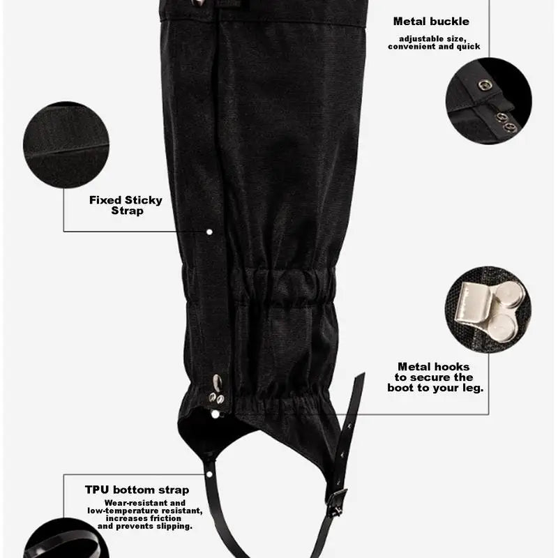 Waterproof Leg Guard Breathable Leg Guard Adjustable Leg Gaiters for Hunting Climbing Snow Boots Breathable Water-resistant