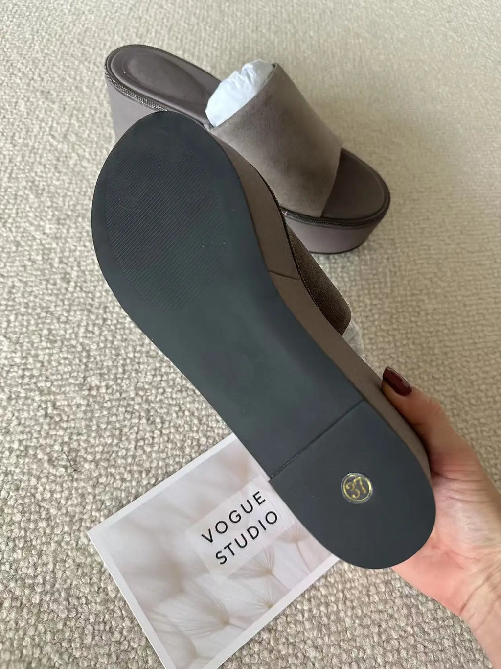 Summer genuine suede slippers