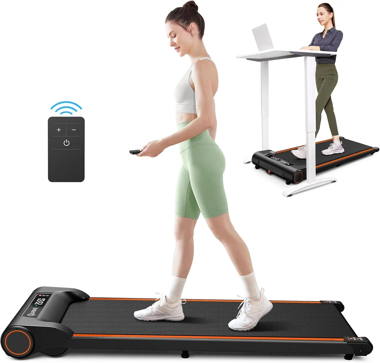 Under Desk Treadmill For Office Under Desk, Walking Pad 2 In 1 For Home/Office, Portable Walking Pad Treadmill With Remote