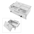 1500W Countertop Stainless Steel Soup Warmer, Food Warmer Machine, 6-Pan Commercial Food Warmer with Lids
