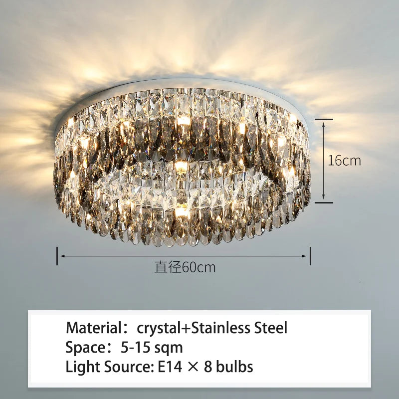 Modern Ceiling Light LED Crystal Lamps Living Room Kitchen Lustre Indoor Home Lights Decoration Fixture Decor