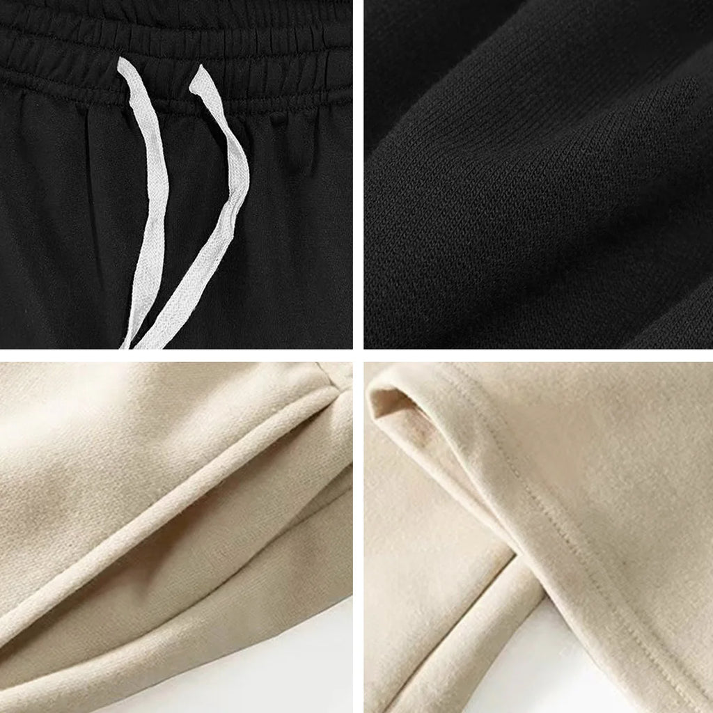 2-piece men's solid color straight leg pants, suitable for casual sports pants such as running, fitness, and outdoor activities