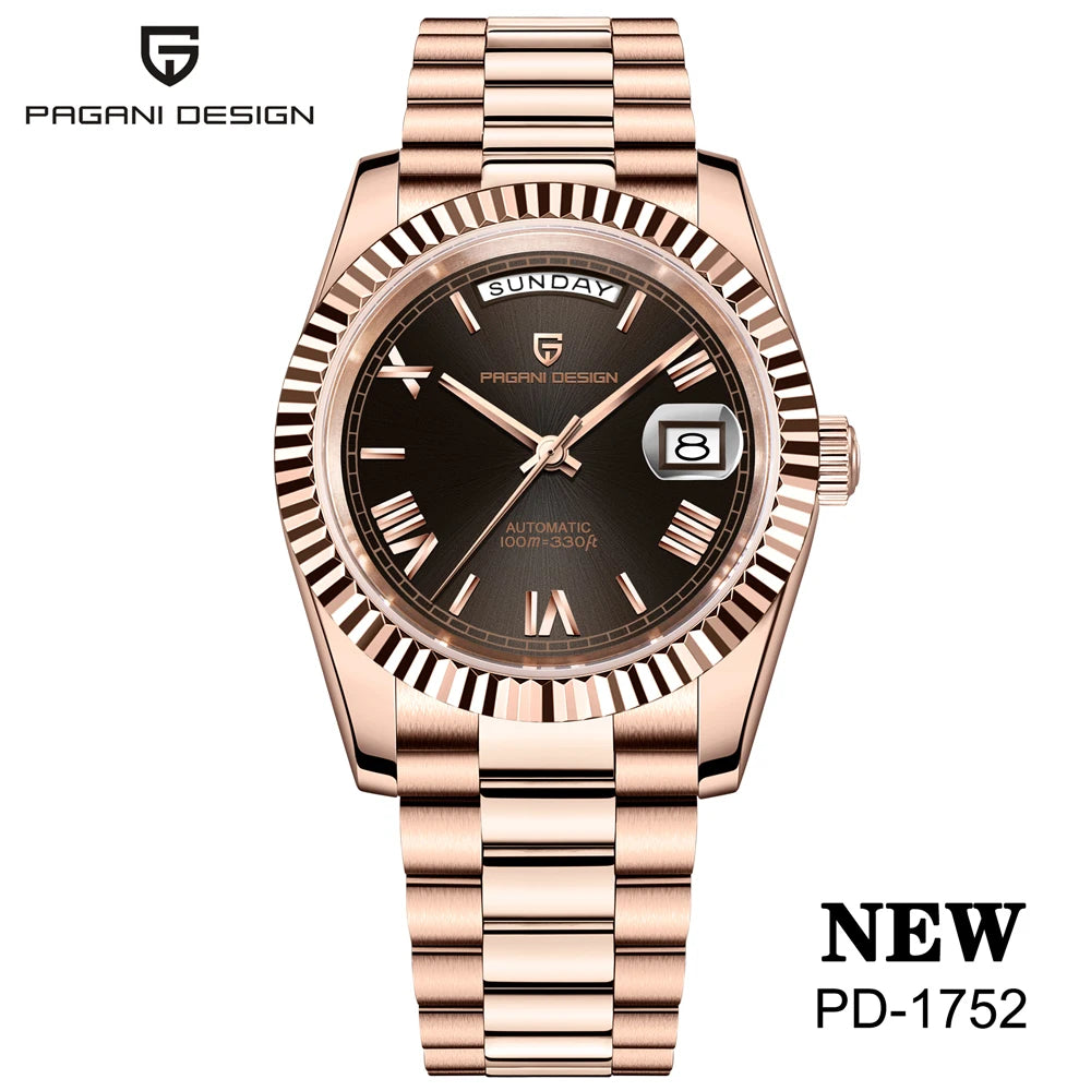 2026 New PAGANI DESIGN Enamel Dial DD36 Men's Watches Silver Gold Luxury Automatic Watch Men Waterproof Mechanical Wristwatch
