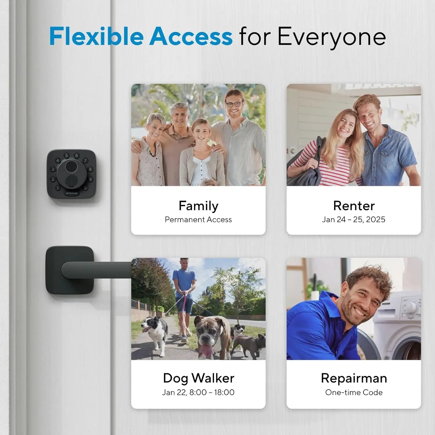 Smart Door Lock with Fingerprint, WiFi, Voice Control, Keypad & 18-Month Battery - Works with Apple Home, Alexa, Google