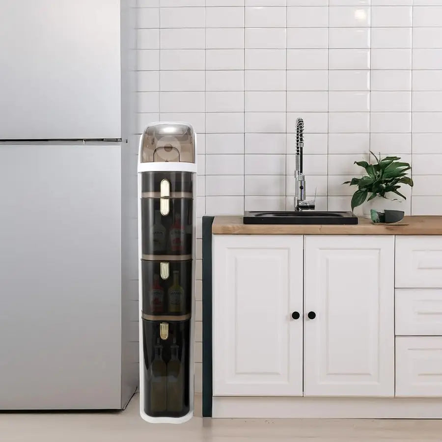 Floor Cabinet, Narrow Bathroom Storage Cabinet, Mobile and No Installation Required, Perfect for Small Space Laundry Rooms, Toil