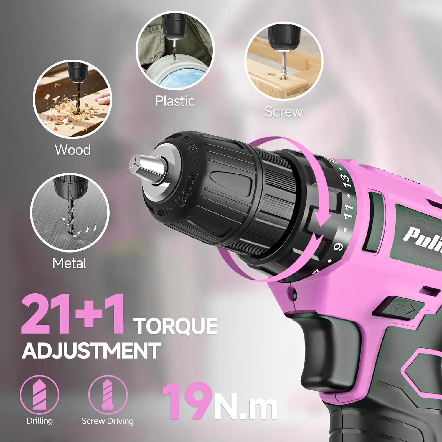 148-Piece Pink Cordless Drill Tool Set with 12V Electric Drill, Hand Tools & Storage Box for Home DIY Projects