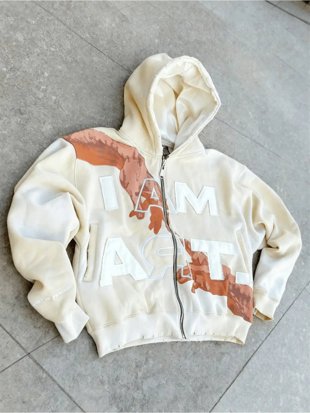 Streetwear Sweatshirt Harajuku Hoodie with Retro Letter Print Oversized Zipper Hoodie Autumn Winter Graphic Sweatshirt for Men