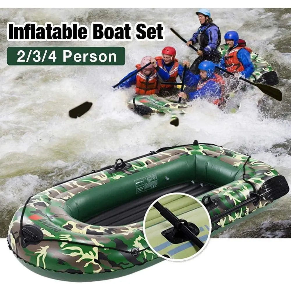 2-4 Person Inflatable Dinghy with Tear-Resistant Material for Rowing, Canoeing, and Kayaking Adventures