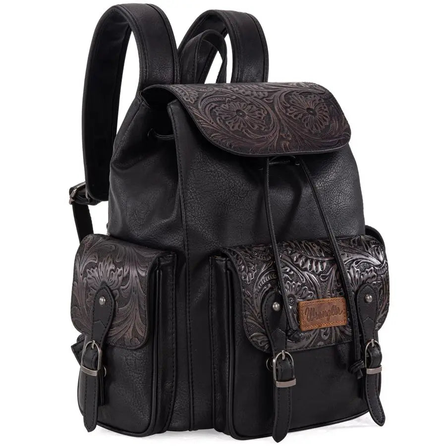 West Wrangler Backpack Purse for Women Men Western Backpack Floral Tooled Travel Bags
