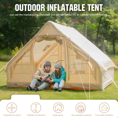 4-6 Person House Instant Glamping Camping Tents House Breathable Self-Supporting Air Tent Oxford Fabric for Adults Travel Hiking