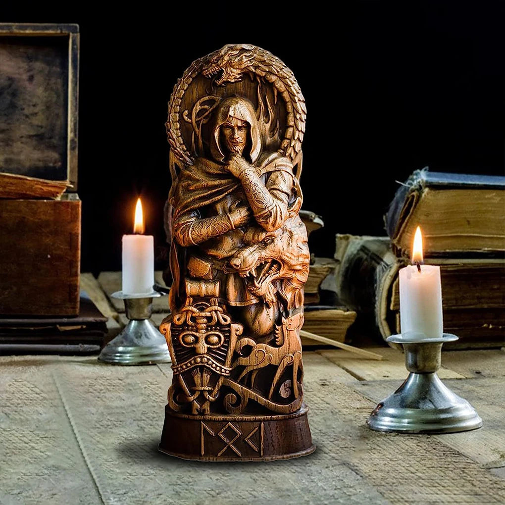 4x Norse Gods Sculpture Ornament Gift Choice Artistic Workmanship Elegant Decoration Exquisite