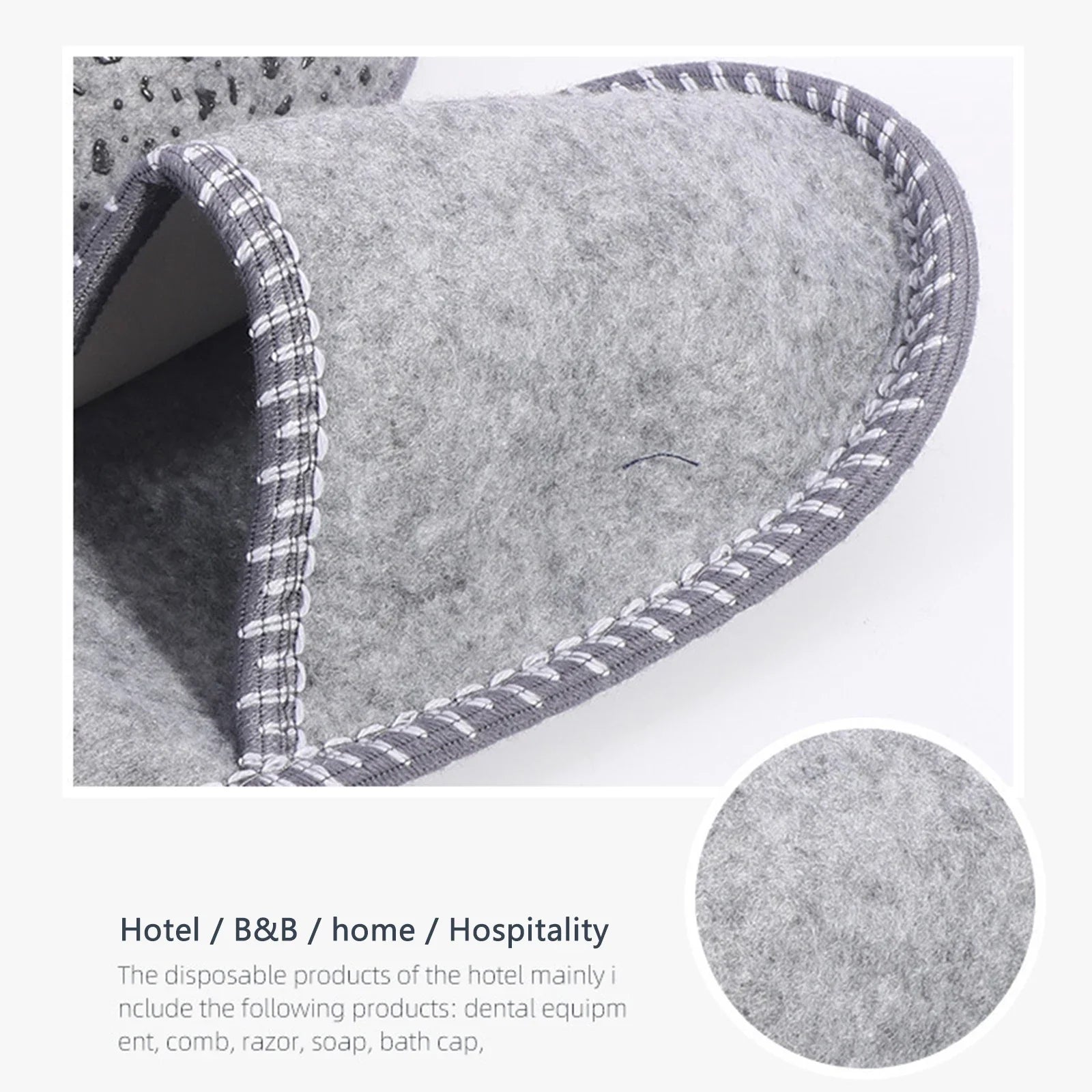 6 Pairs Family House Guest Slippers Set Closed Toe Disposable Slippers Felt Guest Slippers for Bedroom Wedding Party Travel