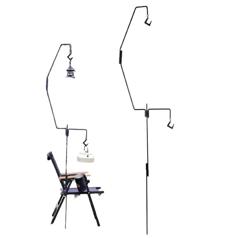 Shepherd Hook Stand Collapsible Lantern Pole Light Stand Holder Lighting Ground Stake Portable With Storage Bag For Picnic