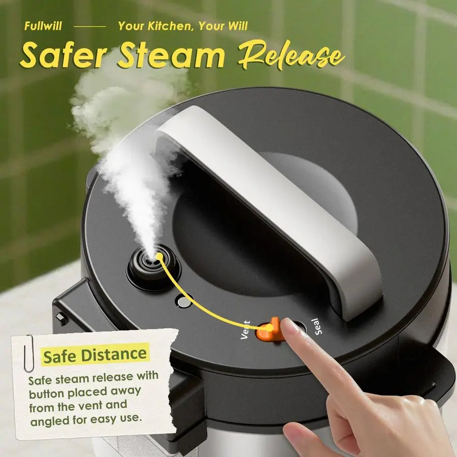9in1 Electric Pressure Cooker2025 Upgraded, 12 Presets Instant Multi Cooker, Olla de Presion Nonstick Pot 6 Quarts