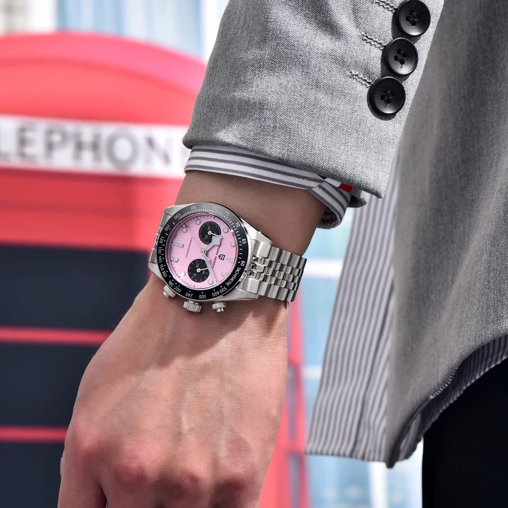 PAGANI DESIGN New Men's Quartz Watches luxury Stainless Steel Waterproof Chronograph Wrist Watch for Men Japanese VK64 Movt
