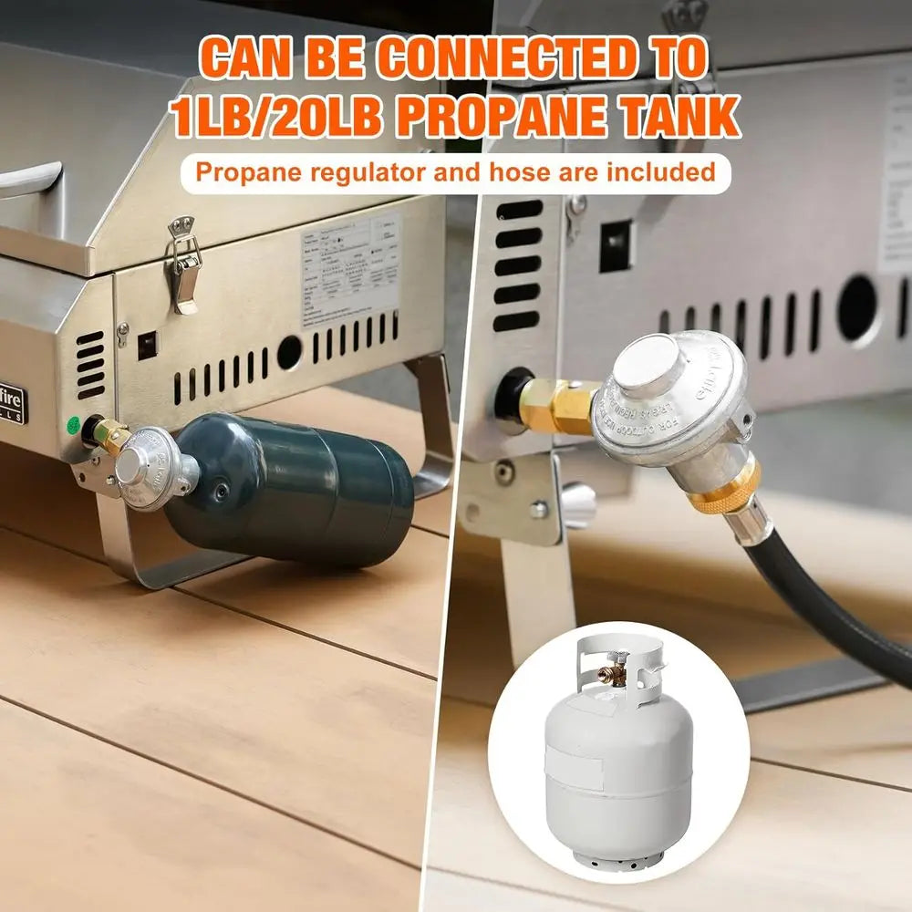 Tabletop Gas Grill 2 Burners, 20" Portable Propane Grill with oldable Legs or Outdoor Patio Backyard Camping Taiating RV Trip Be